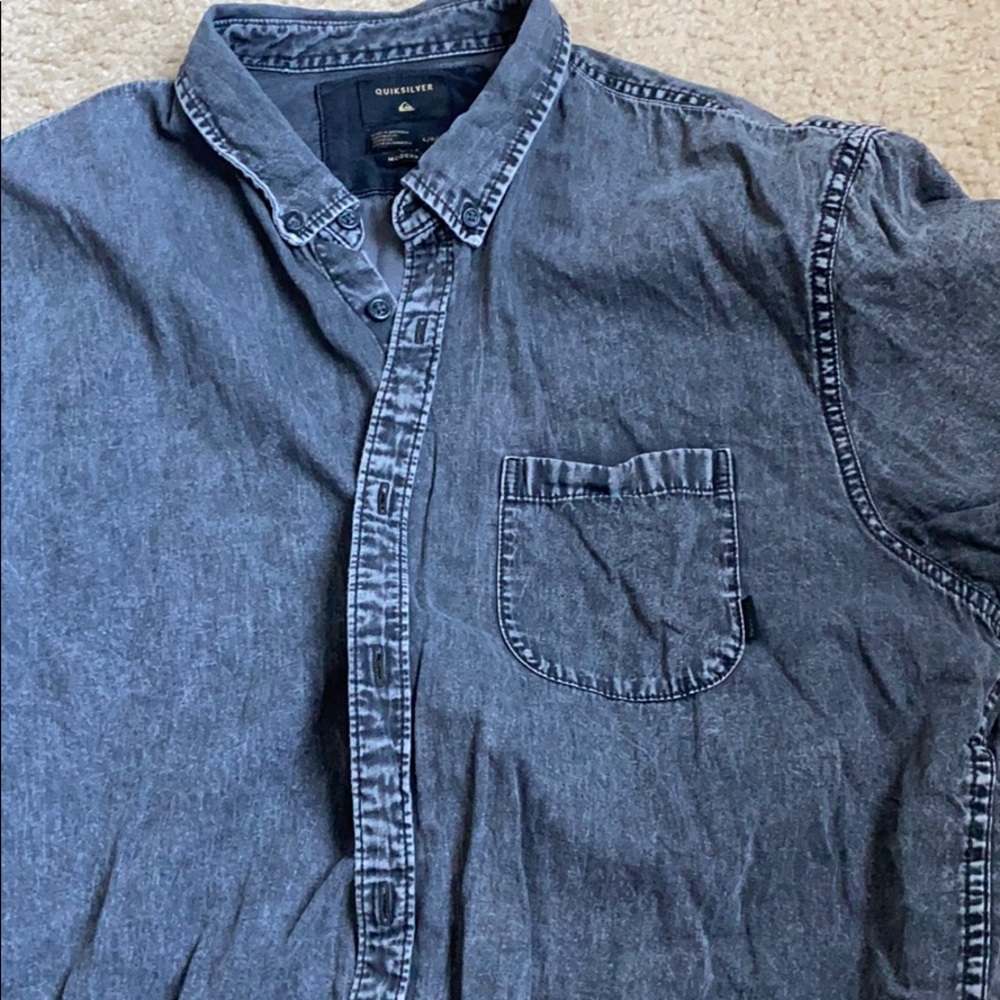 Quicksilver Acid Wash button down, short sleeve.